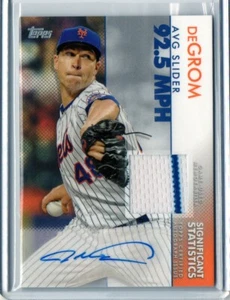 2020 Topps Series 2 Jacob DeGrom Significant Statistics Autograph Relic 05/10 - Picture 1 of 2