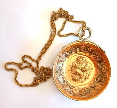 Vintage Sommelier Cup Wine Tasting on 36" Chain Sommelier Gold Tone Japan - Image 1 of 4