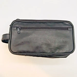 Stetson Double Zip Travel Bag Brown Toiletry Shaving Kit Zip Pocket Packable - Picture 1 of 12
