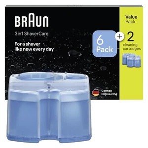 Braun 3in1 ShaverCare Center Refill Cartridges, Hygienic Cleaning, 6+2 Pack - Picture 1 of 7