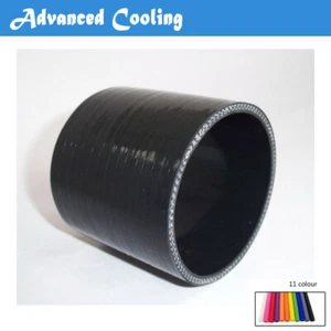 New For 3 1/8" ID:80-80mm Straight Turbo/Intake Silicone Coupler Hose Black - Imagen 1 de 5