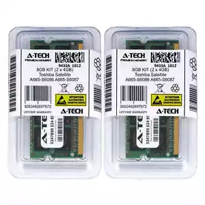 8GB KIT 2 x 4GB Toshiba Satellite A665-S6086 A665-S6087 A665-S6088 Ram Memory - Picture 1 of 1