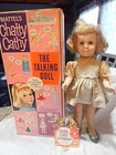 Vintage 1959 Chatty Cathy Doll Original White Dress Box Blue Eyes Blonde