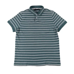 A.P.C Poloshirt Herren LARGE Grün Gestreift Kurzarm Kragen Slim Fit - Bild 1 von 14