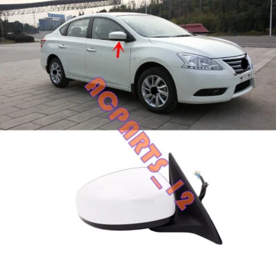 White Right Side Rearview Mirror Assembly 3-Pin Fit For Nissan Sentra 2006-2012 — 第 1/4 张图片