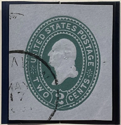 1887-94 US 2 Washington Embossed Envelope Cut Corner | Sc #U321 | Used - Image 1 of 4