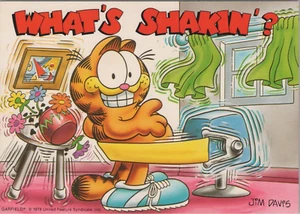 Garfield Cat What's Shakin Reducing Machine Shaking Cartoon 1978 postcard KQ3 - Picture 1 of 2
