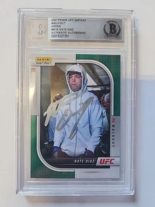 Nate Diaz 2021 Panini Instant Walkout Green 4/5 Auto Signed Slabbed Beckett BAS - Picture 1 of 2