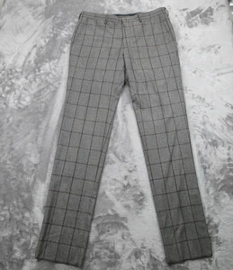 Peter Millar Pants Mens 36R Gray Wool Windowpane Trousers Collection Casual - Picture 1 of 19
