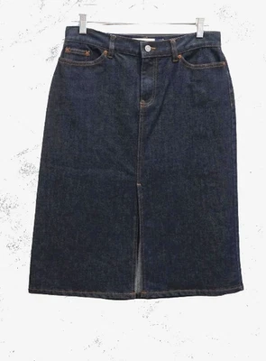  GAP Denim Jean Skirt Knee Length Women's Sz. 6 Front Slit Dark Wash EUC! - Image 1 of 4