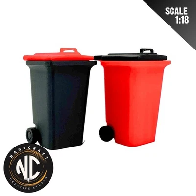 Miniature 1:18 Scale Outdoor Trash Cans Scale Model Diorama by Nagscraft - Image 1 of 4