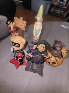 5 Halloween Bears In Costumes Spooky scary Haunted Pumpkin Ghost Decor #24 - Picture 1 of 7