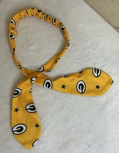 Green Bay Packers Headband Tie, Yellow With Logo Print, NWOT - Picture 1 of 3