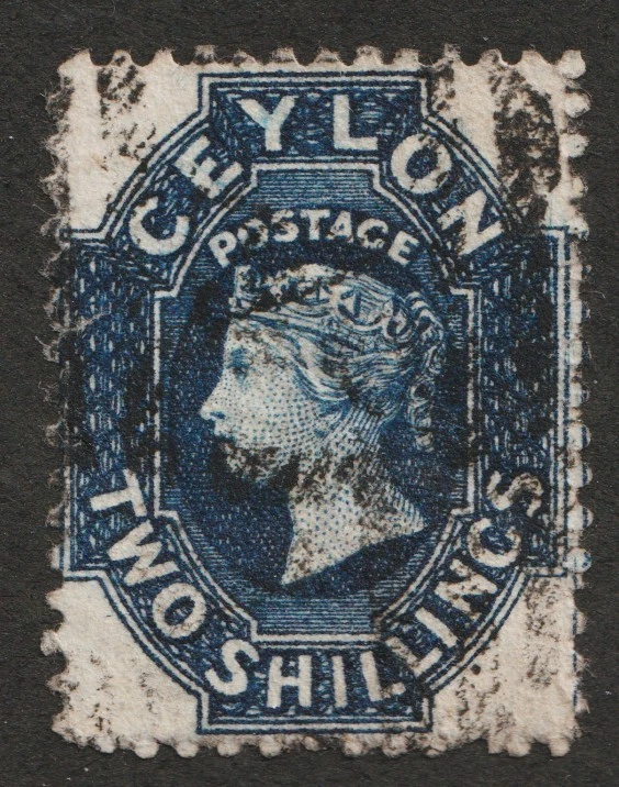 Ceilán 1863-67 Sc# 58 - Dos chelines, reina Victoria. Usado en muy buen estado CV $45,00 Foto 1 de 1