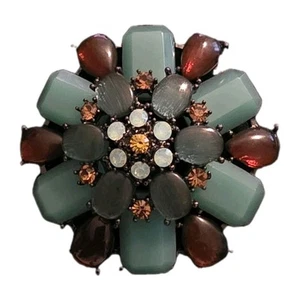 JOAN RIVERS TÜRKISGRÜNE CABOCHON-BROSCHE - Bild 1 von 3