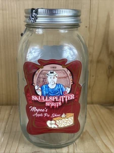Skull Splitter Spirits Quart Bottle Mapoo’s Apple Pie Shine Moonshine Empty - Picture 1 of 9