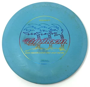 Discraft Typhoon Vintage Disc Golf Driver PFN Blue Rainbow Foil 180g OOP Inked - Picture 1 of 10