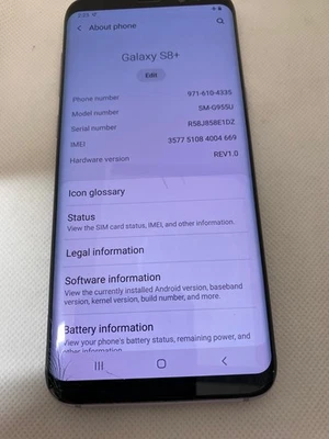 Samsung Galaxy S8 Plus - Verizon/GSM Unlocked 64GB Purple -Broken Digitizer - Image 1 of 4
