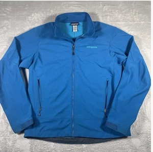 Patagonia Adze Polartec Soft Shell Glass Blue Windbloc Jacket, Men's XL Logo - Picture 1 of 10