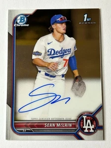 2022 Bowman Draft Sean McLain Chrome Auto 1st #CDA-SM Dodgers - Picture 1 of 2