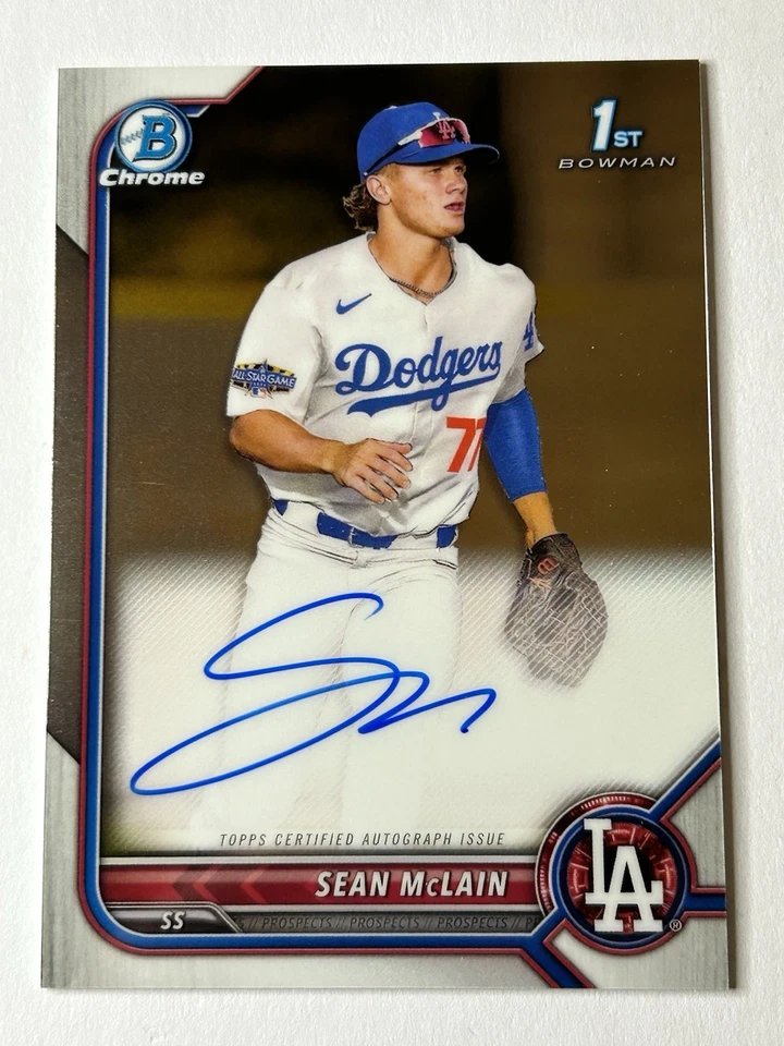 2022 Bowman Draft Sean McLain Chrome Auto 1st #CDA-SM Dodgers - Image 1 of 2