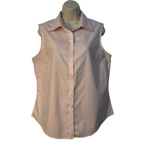 Camisa Brooks Brothers 346 Rosa Para Mujer Sin Mangas Cuello Abotonada Rosa Talla 14 - Imagen 1 de 6