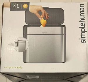 simplehuman Compost Caddy, Detachable & Countertop Bin, 4 Liter, w/ 30 Z Liners - Picture 1 of 2