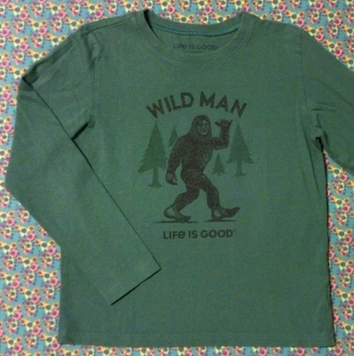 LIFE IS GOOD Camiseta Verde WILD MAN Trituradora SASQUATCH Manga Larga CAMISETA Hatley L/10 Foto 1 de 4