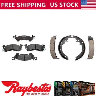 Front Rear Kit Metallic Brake Pads Brake Shoes For 1971-1972 Chevrolet Brookwood - Image 1 of 4
