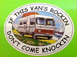 IF THIS VAN'S ROCKIN Motorhome Caravan Sticker Decal 1 off 95mm - Picture 1 of 1