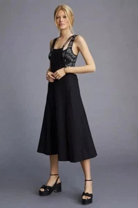 ANTHROPOLOGIE Modern Pinafore Overall Black Dress UK 16 - Picture 1 of 10