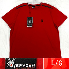 SPYDER Red Lightweight T Shirt Mens Large Quick Dry Perforated Short Sleeve