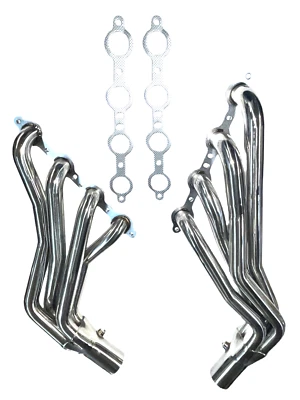 Stainless Steel Headers Manifold w/ Gaskets Chevy GMC 2007-14 4.8L 5.3L 6.0L 6.2 - Изображение 1 из 4