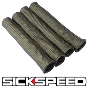 4 PC TITANIUM SPARK PLUG WIRE PROTECTOR/INSULATOR SHIELD SLEEVE/BOOT 1" INCH D - Picture 1 of 1