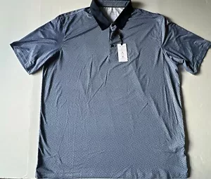 Maelreg Performance Polo Golf Shirt Herren 2XL Blau Geometrisch Stretch UPF 30 NEU - Bild 1 von 19