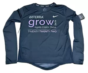 Nike Running Dri-Fit Top Women's Long Sleeve Black Doterra Active Wear Size S - Picture 1 of 7