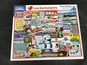 White Mountain 1000 Piece Puzzle I Love New Hampshire - Picture 1 of 2