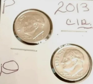 2013 P&D Roosevelt Dimes (2 Münzen) Awesome, Cir. mit Glanz, einige MS/FT!!! - Bild 1 von 6