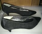 New Susan Bennis 8B Black Textured Suede Hand Made Italy New Run Small