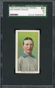 1909 E95 Philadelphia Caramel Baseball Frank Chance SGC 5 - Bild 1 von 2