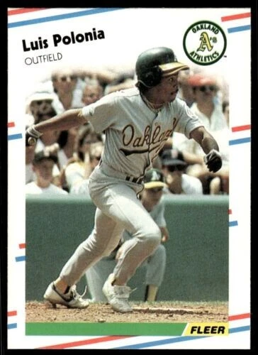 1988 Fleer   #292  Luis Polonia    Outfield    Oakland Athletics  FREE shipping - Image 1 of 1