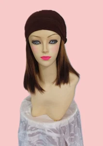 Bonnet sombrero de quimioterapia para cáncer pérdida de cabello envoltura de cabeza color/café - Imagen 1 de 7
