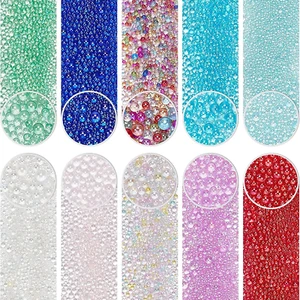 200G 0.4~3Mm Colorful Glass Bubble Beads No Hole Micro Beads UV Resin Bubble Bea - Picture 1 of 8