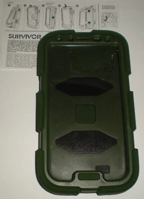 Funda Griffin Survivor Grado Militar Galaxy S4, Verde, Protector Pantalla Integrado Foto 1 de 2