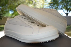 Rick Owens Hollywood Vintage Sneaks Milk RU01E5897-LCOLVS-1111 Mens EU 42 US 9 - Picture 1 of 10