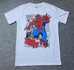 Marvel Spiderman Shirt Youth 2XL White Comics Graphic Boys TEE - Picture 1 of 5