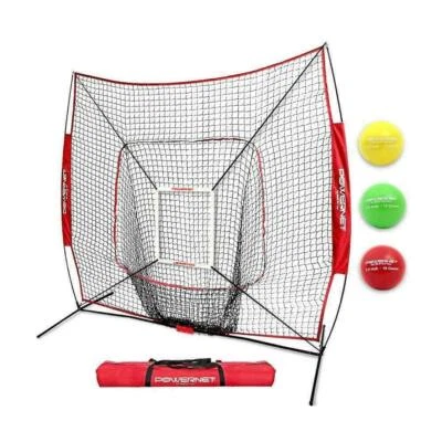 PowerNet DLX 2.0 Baseball Softball Hitting Net w/ 3 Progressive Weighted Balls - Image 1 of 4