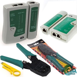 RJ45 Network LAN Cat5e Cat6 Ethernet Patch Cable Tester Cutter Crimping Tool Kit
