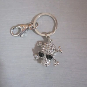 Puerta Llave, Joya De Saco Calavera Gótico Blanco y Negro Con Estrás - Imagen 1 de 1
