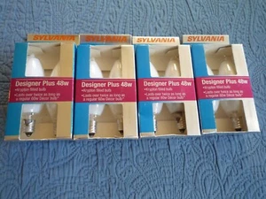 8 Sylvania Designer Plus 48W White Decor Light Krypton Candelabra Base Flame Tip - Picture 1 of 4